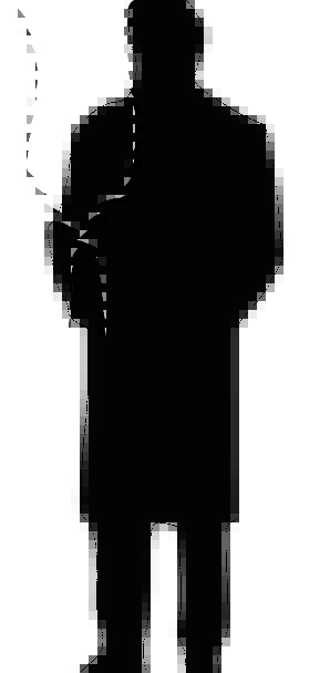 298x608 Silhouette, Outline, Gentleman, Black, Dark, Man, Detective, Coat