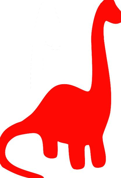 416x609 Dinosaur, Relic, Bloodshot, Silhouette, Outline, Red, Art