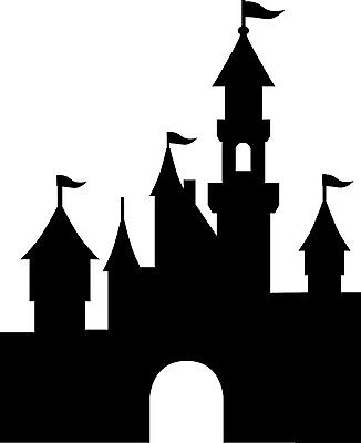 326x400 Disney Castle Silhouette Cutout Wall Stickers Car Decals, 12cm