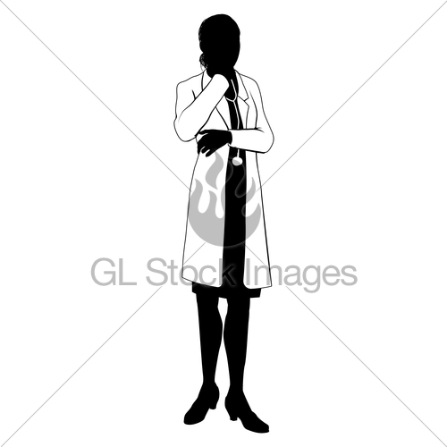 500x500 Female Doctor Silhouette Gl Stock Images