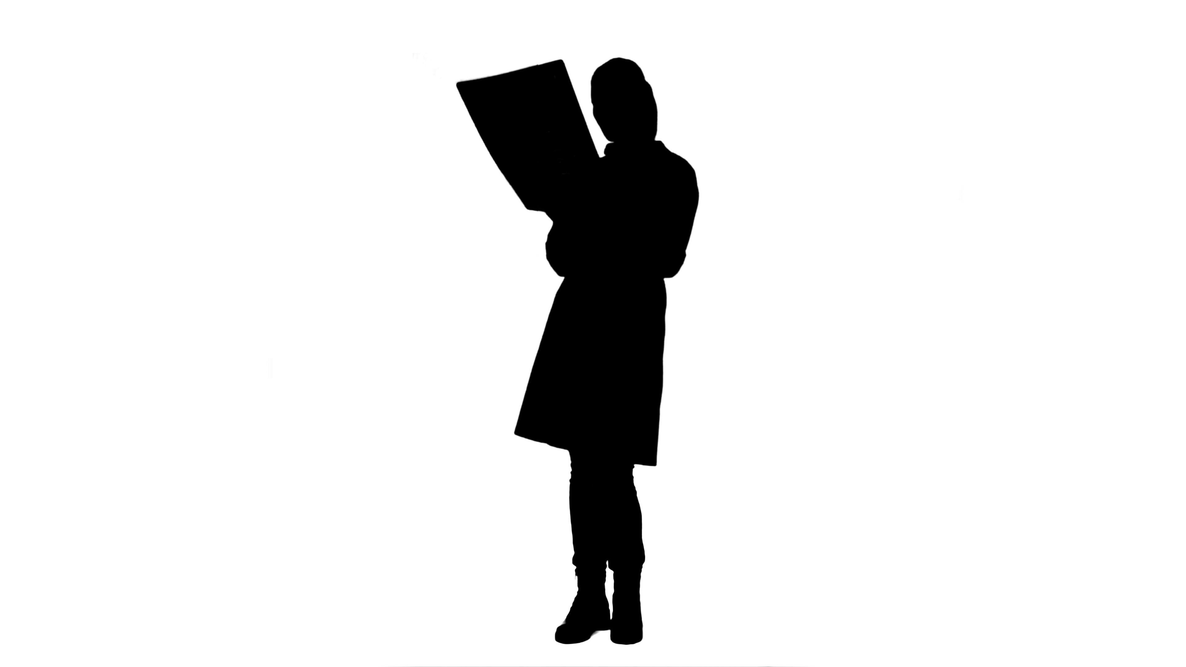 3840x2160 Video Silhouette Female Doctor Looking