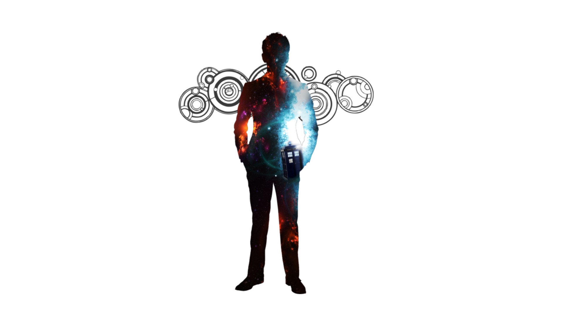 1920x1080 Wallpaper Illustration, Silhouette, Cartoon, Doctor Who, Tardis