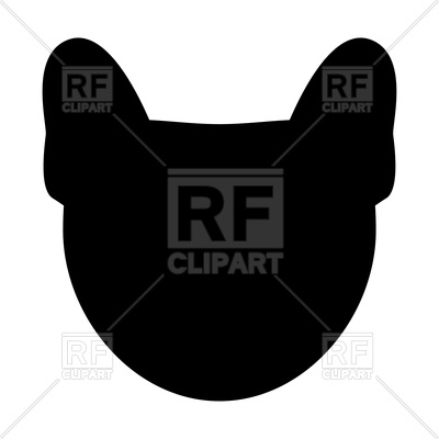 400x400 Dog Head Silhouette Royalty Free Vector Clip Art Image