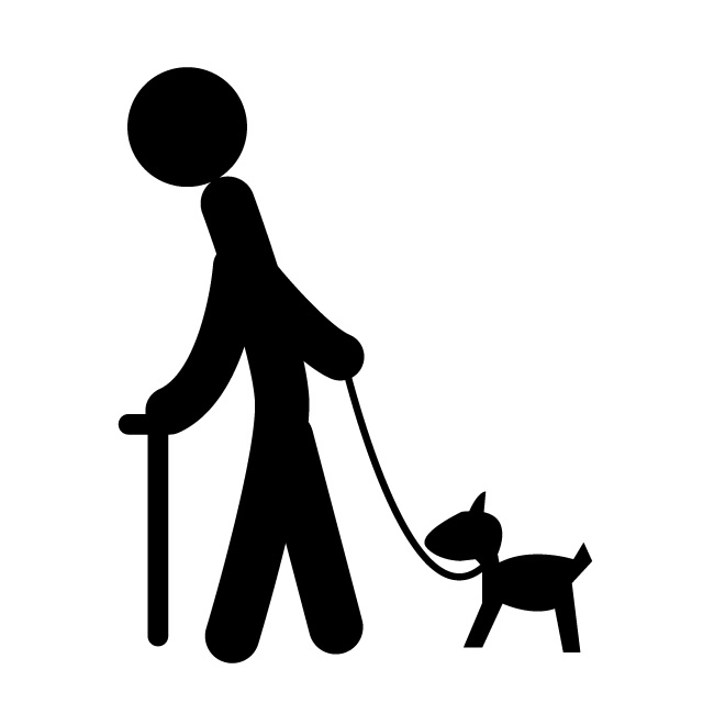 640x640 A Walk An Old Man A Dog Free Icon Mark Illustration