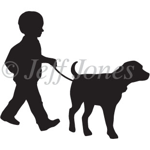 311x311 The Dog Boy Silhouettes Icon Illustration Image