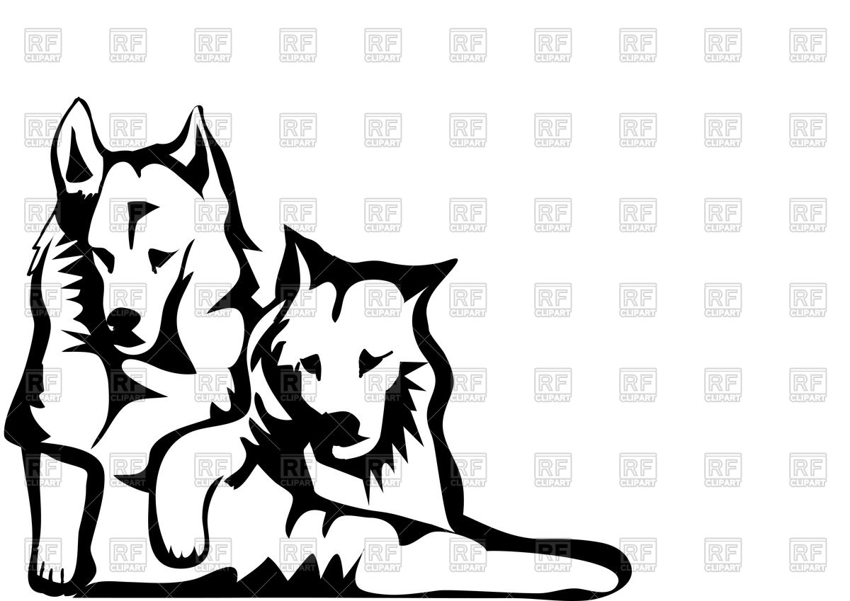 1200x849 Two Dogs Silhouette Royalty Free Vector Clip Art Image