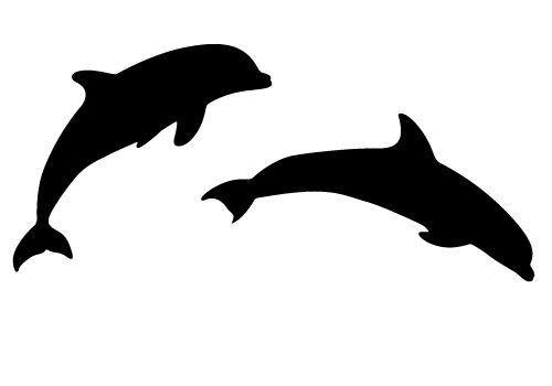 500x350 Two Beautiful Dolphin Silhouette Vector Sheer Joy Free Download