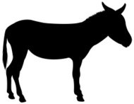 190x147 Silhouette Democrat Donkey Circle Label Flat Design Premium