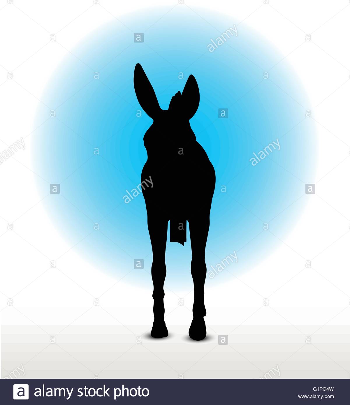 1201x1390 Vector Image, Donkey Silhouette, In Walk Pose, Isolated On White