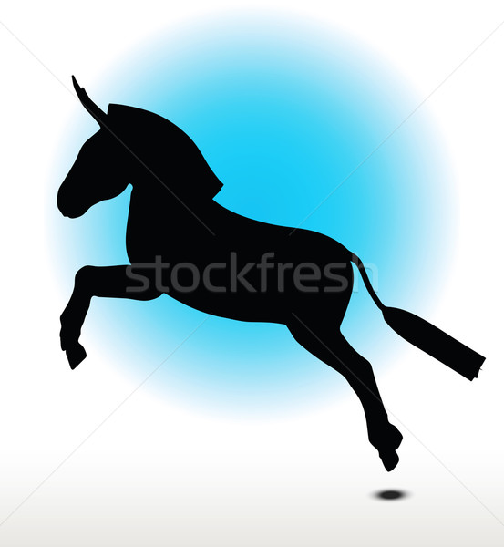 553x600 Donkey Silhouette Vector Illustration Benguhan Ipekoz
