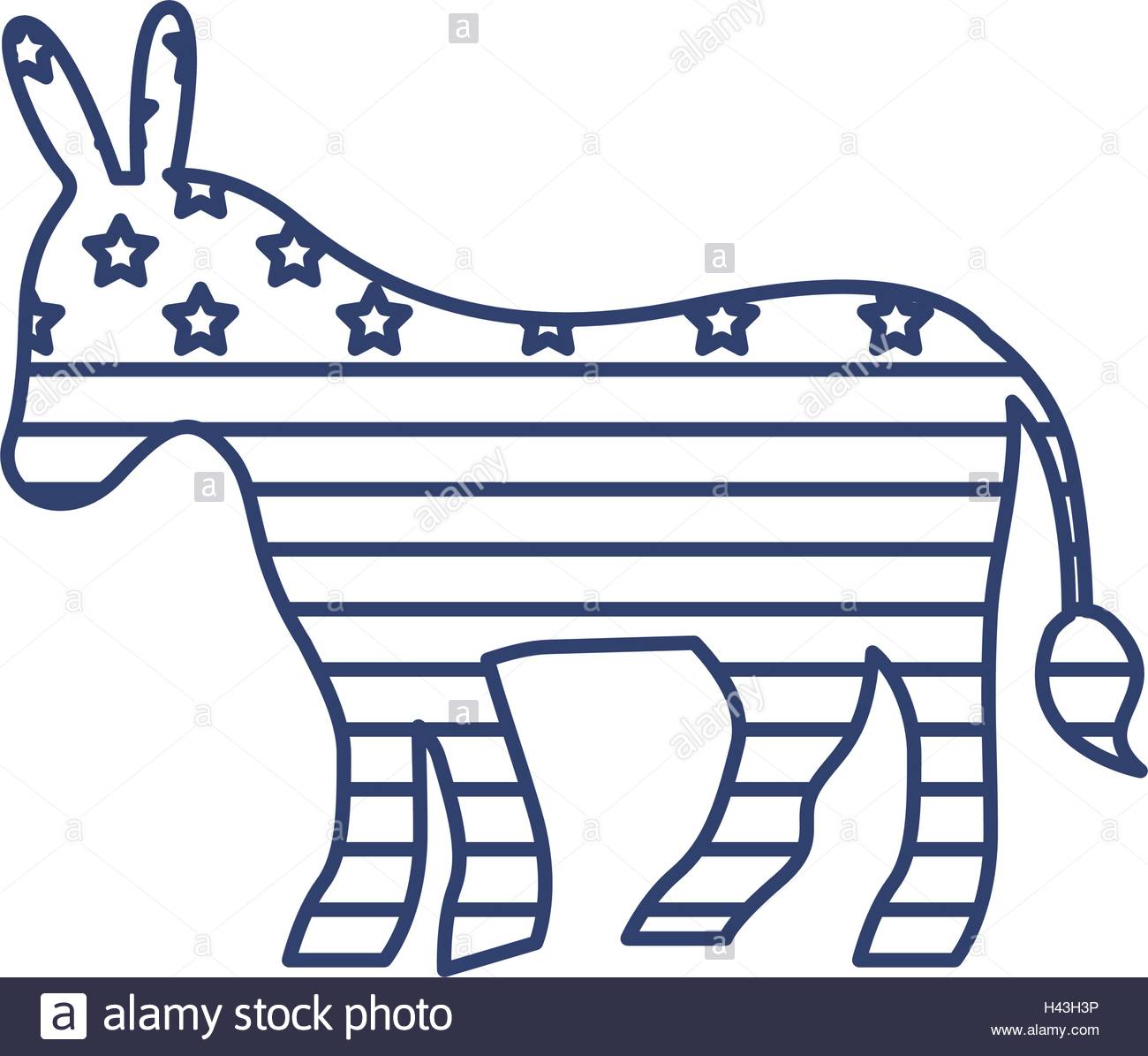1300x1195 Silhouette Donkey Flag United States Stock Vector Art