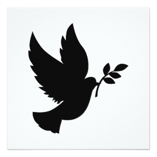 307x307 Black Silhouette Doves Cards