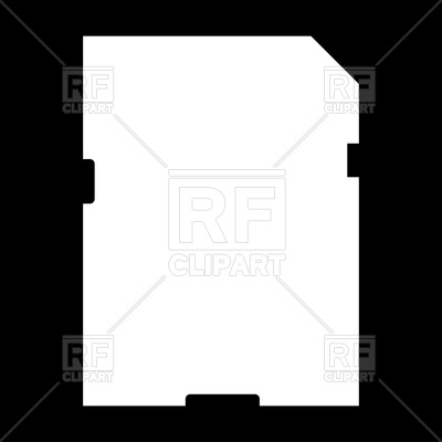 400x400 Memory Card Silhouette Royalty Free Vector Clip Art Image