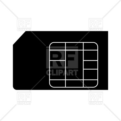 400x400 Silhouette Of Sim Card Royalty Free Vector Clip Art Image
