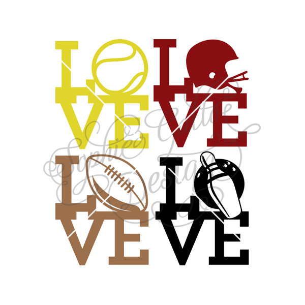 600x600 Sports Love Set Svg Dxf Digital Download Files For Silhouette