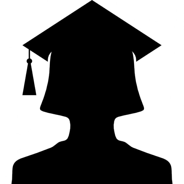 626x626 Female University Graduate Silhouette With Cap Icons Free Download