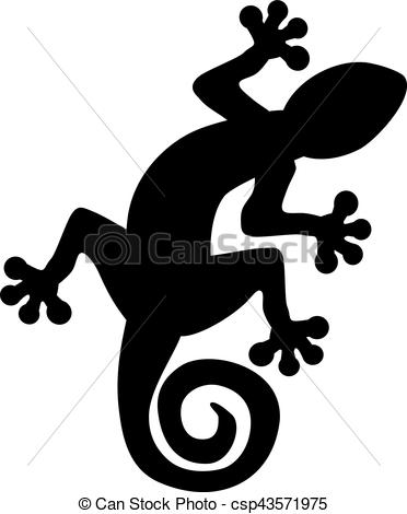 372x470 Gecko Lizard Silhouette Vectors Illustration