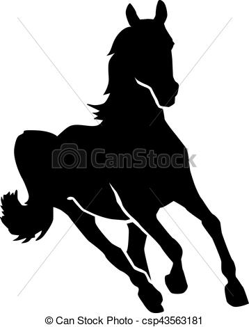358x470 Running Horse Silhouette Vector