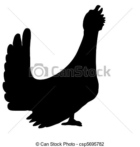 450x470 Vector Silhouette Capercaillie On White Background Vector