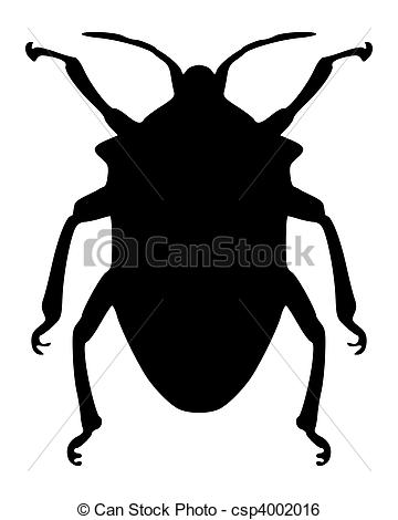 360x470 True Bug Silhouette Stock Illustration
