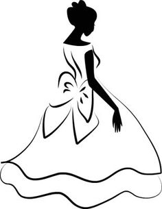 236x305 Silhouette Of Young Woman In Dress Vector. Wonder If I Could Print