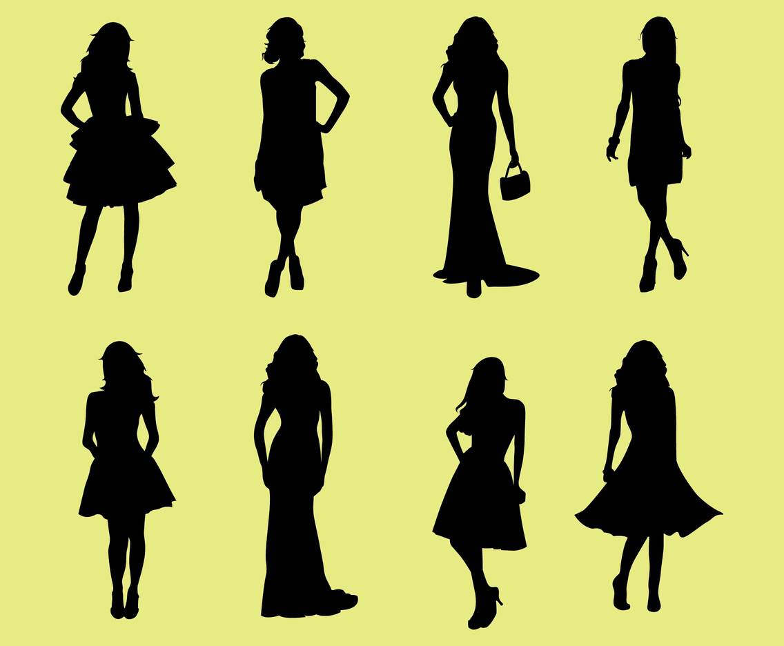 1136x936 Woman In Dresses Silhouette Vectors Vector Art Amp Graphics