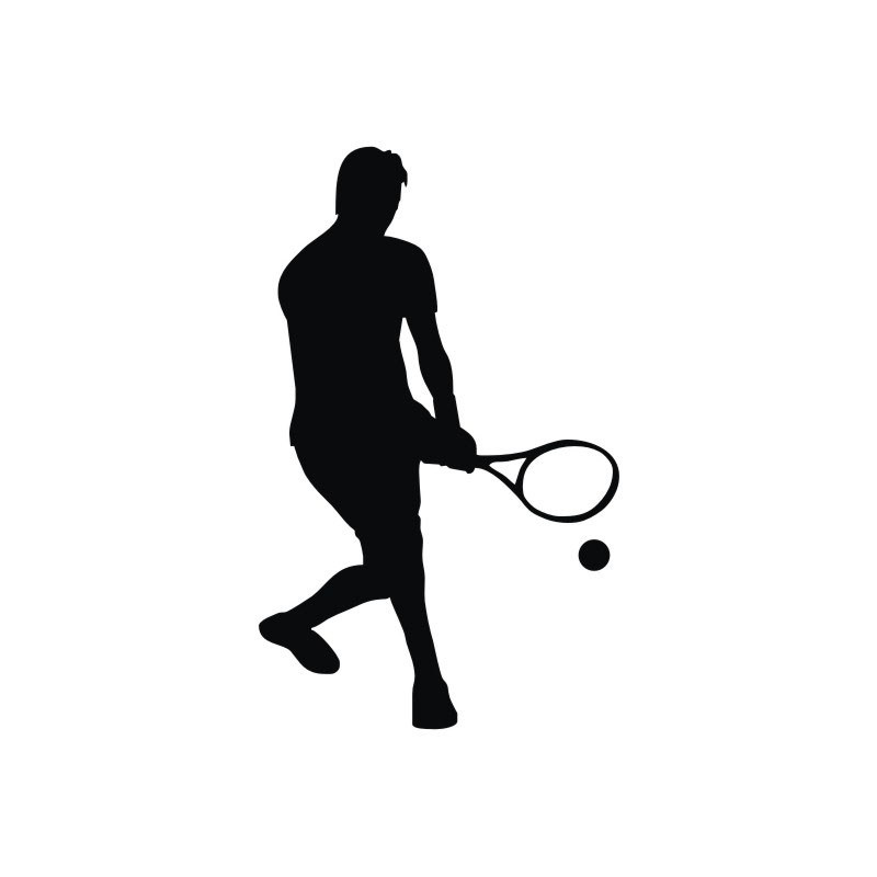 800x800 Serve Tennis Wall Stickers Sports Player Silhouette Gym Wall