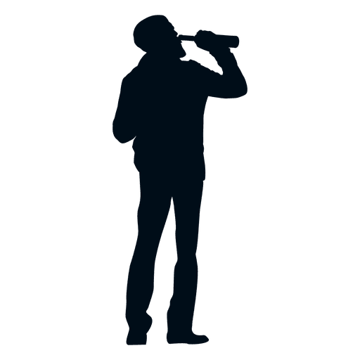 512x512 Man Drinking Wine Bottle Silhouette