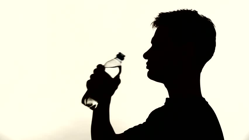 852x480 Silhouette Of A Man Drinking Stock Footage Video 6742288