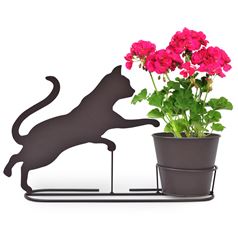 238x238 Charming Cat Silhouette Plant Pot
