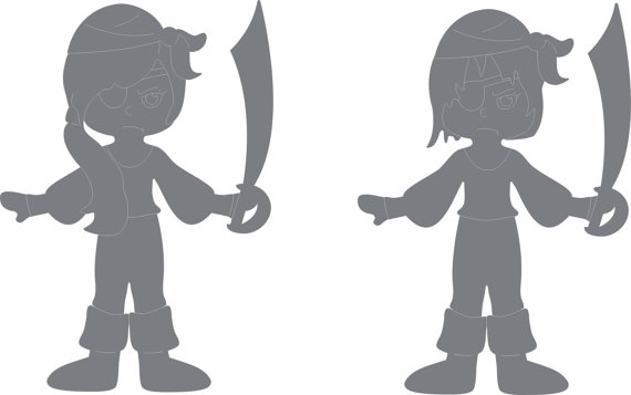 570x357 Pirate Boy And Pirate Girl Wood Decoratives Cnc Laser Cdr Dxf Svg