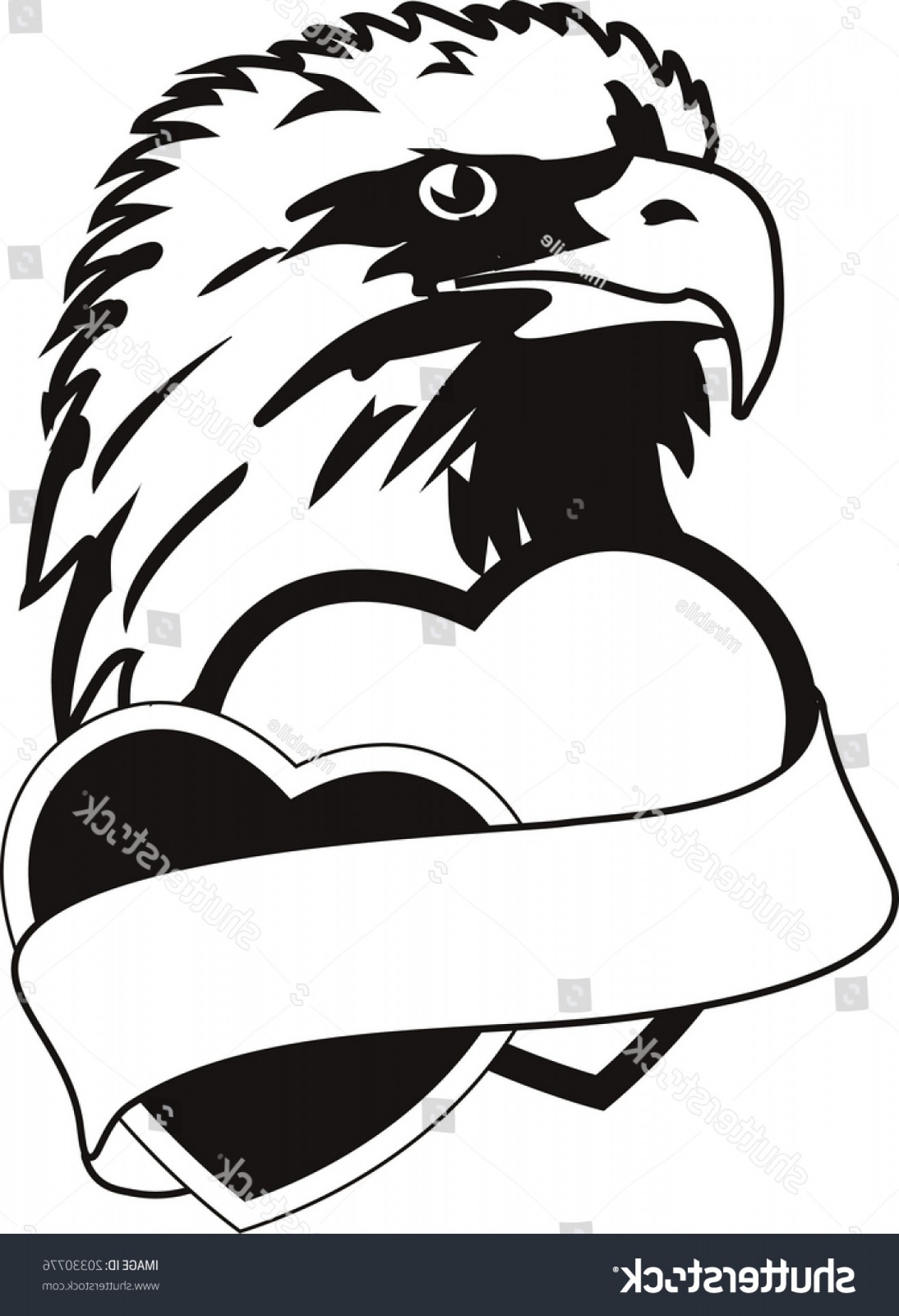 1312x1920 Vector Eagle Head Hearts Banner Createmepink