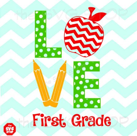 447x443 Teacher Love With Apple Amp Pencils Svg, Dxf, Jpg, Png, Eps Clip