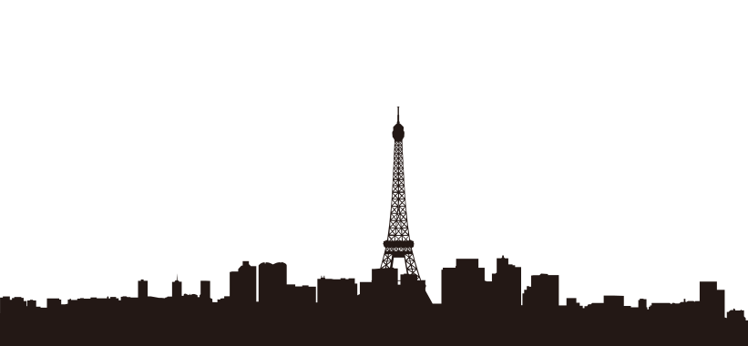 821x380 Eiffel Tower Skyline Wall Decal Silhouette Clip Art