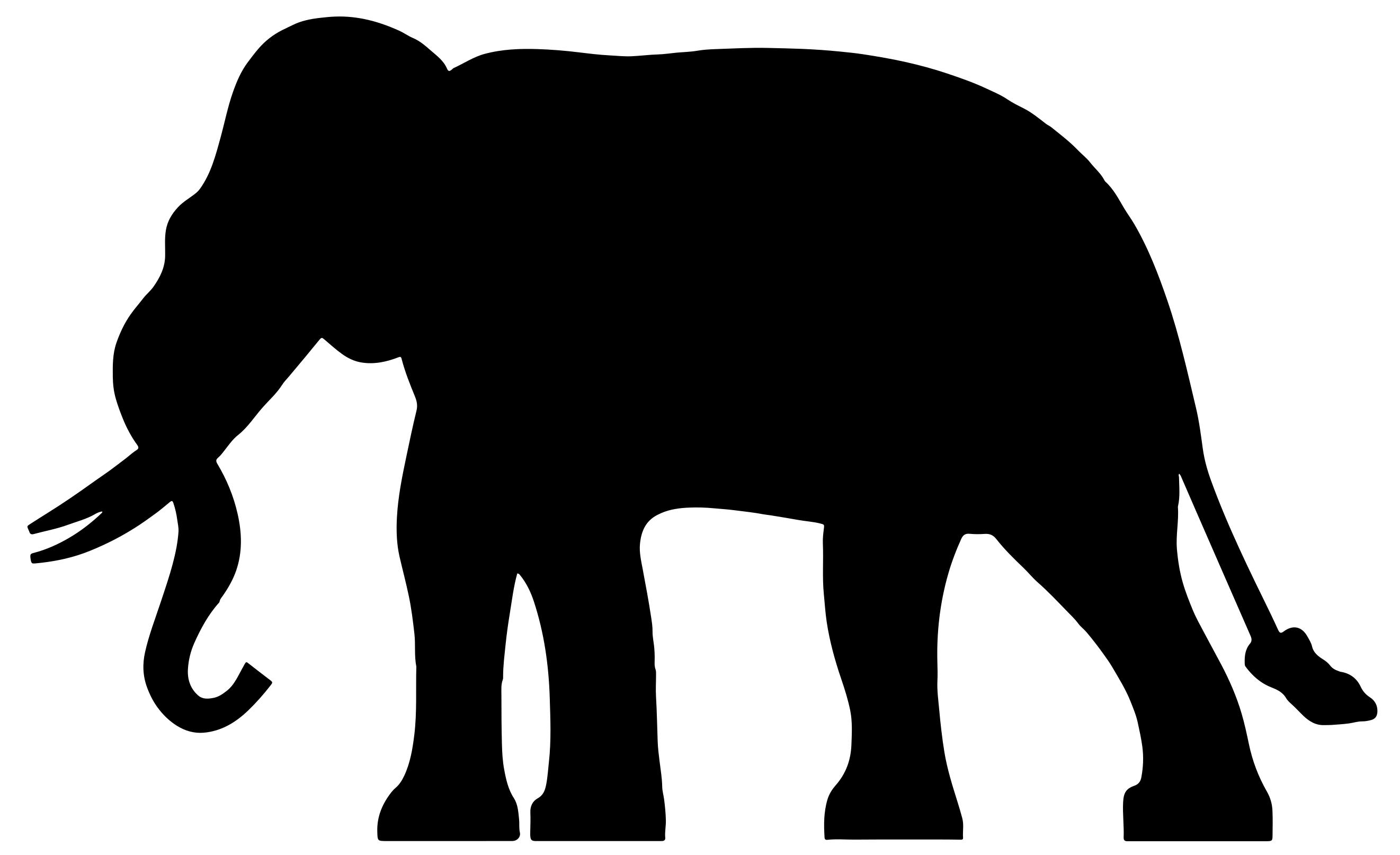 2643x1614 Elephant Silhouette Clipart