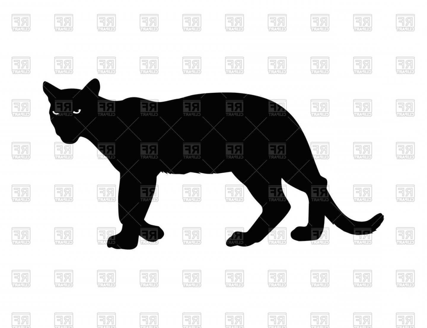 1440x1107 Silhouette Of Panther With Burning Eyes Vector Clipart Createmepink