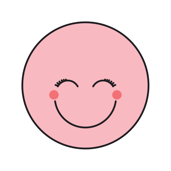 550x550 Blue Silhouette Happy Face Female Emoticon With Eyes Closed