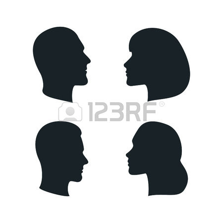 450x450 Clipart Black Side Face Afro Man Silhoutte