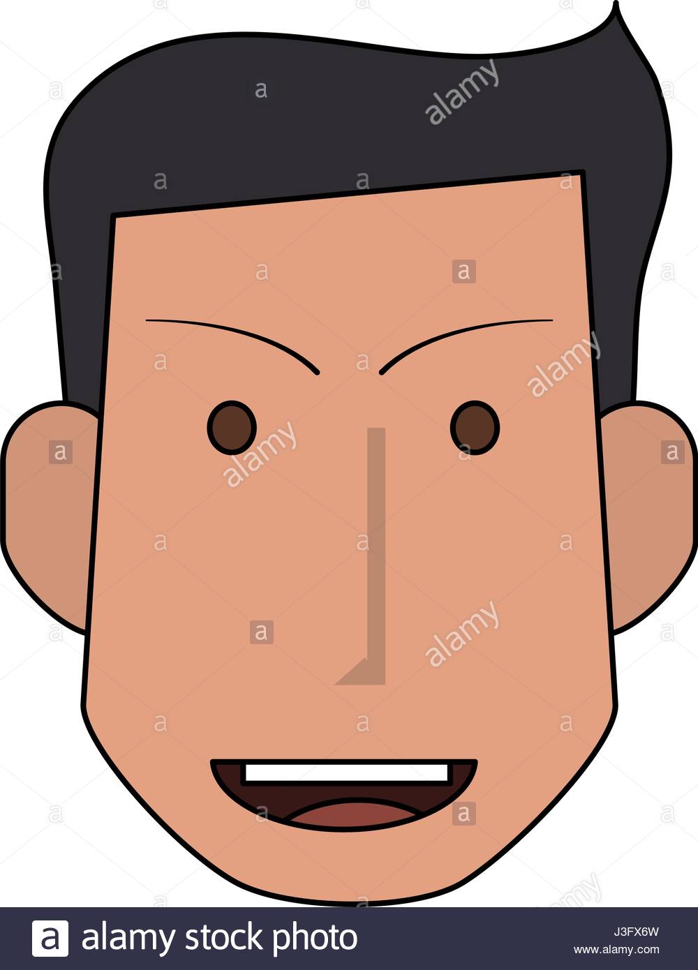 1000x1390 Colorful Silhouette Front Face Man With Hairstyle And Smile Stock