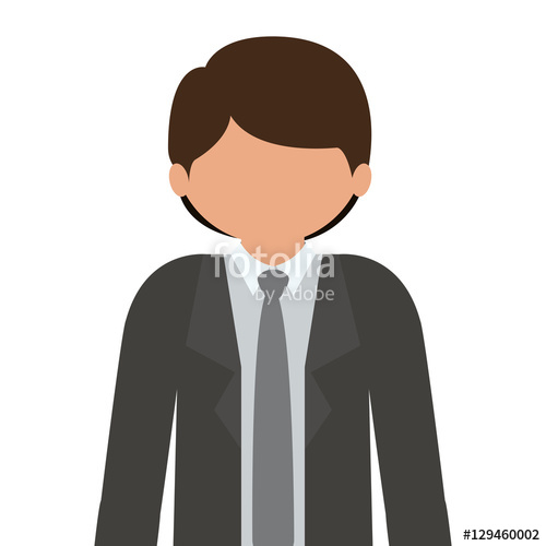 500x500 Silhouette Half Body Man With Formal Suit Without Face Vector