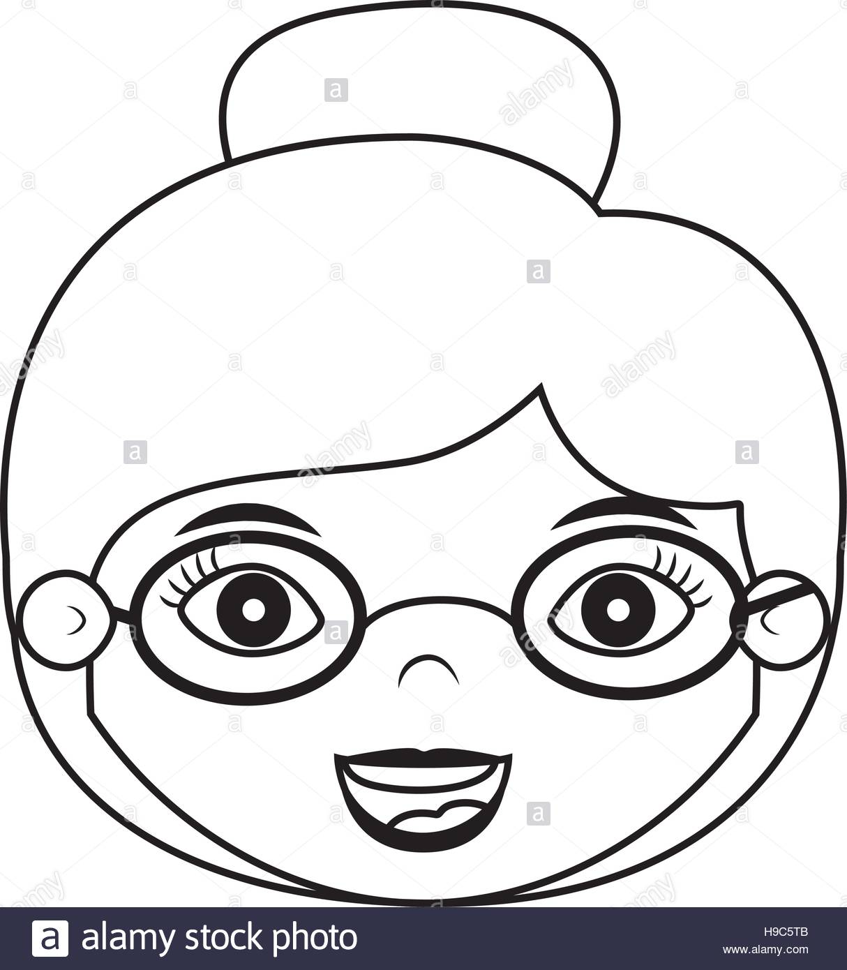 1214x1390 Front Face Woman Silhouette With Glasses Vector Illustration Stock