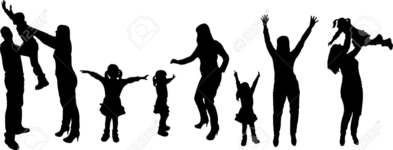 1300x498 Family Black And White Clipart Collection