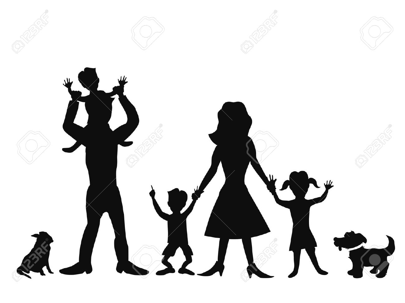 1300x974 Stick Family Silhouette Clipart