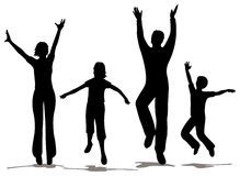219x160 This Is A Silhouette Of A Large Family. Fitness Exercises