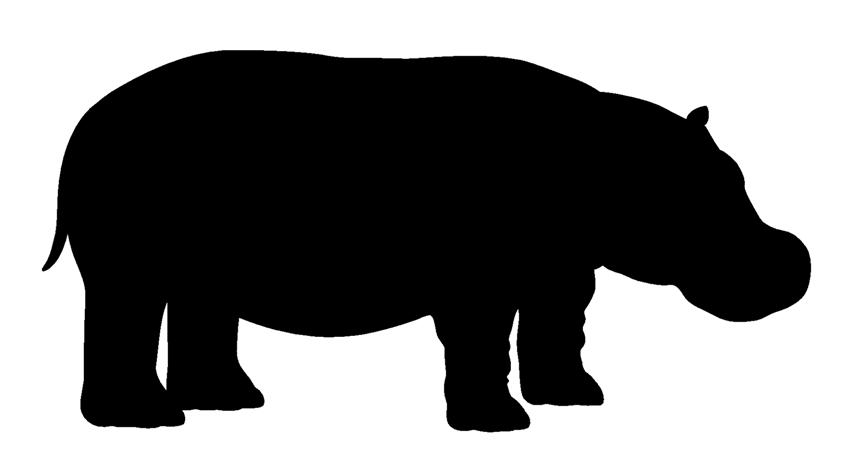 854x471 Hippopotamus Silhouette Decal Sticker