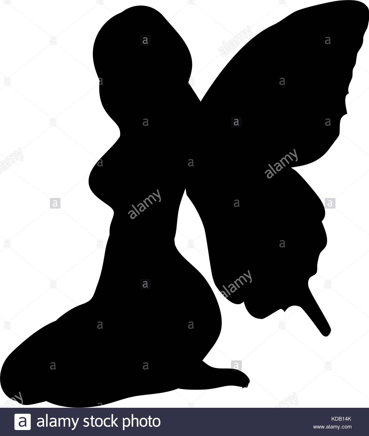1177x1390 Fairy Silhouette Fairytale Fantasy Magical. Vector Illustration