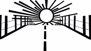 320x180 2194 Farm Road Silhouette Animation With Sun, 4k Motion Background