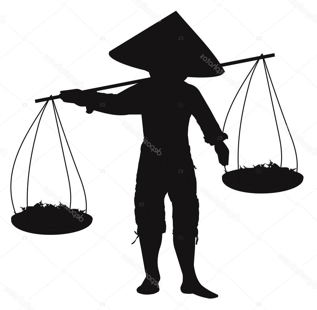 1024x1003 Hd Stock Photo Chinese Farmer In Silhouette Photos