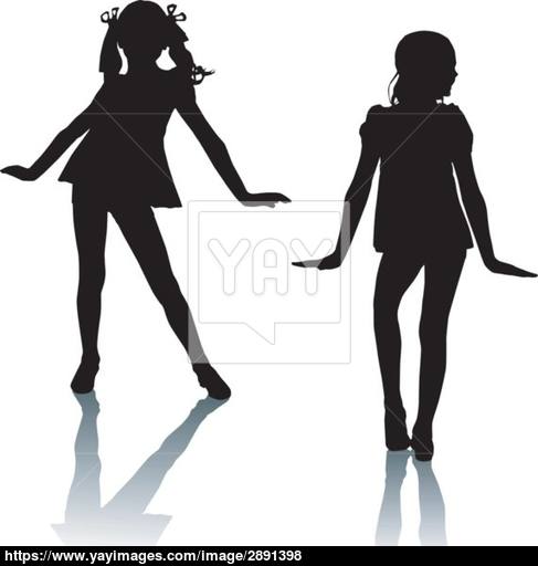 487x512 Silhouette Fashion Children Vector