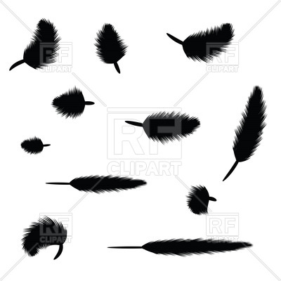 400x400 Black Feathers Silhouette Royalty Free Vector Clip Art Image